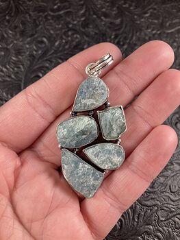 Natural Raw Aquamarine Crystal Stone Jewelry Pendant #oU8QEYuDOwM