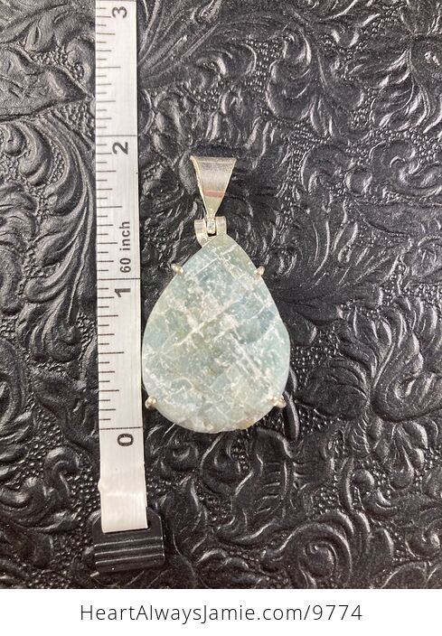 Natural Raw Aquamarine Crystal Stone Jewelry Pendant - #gyrFG5ldvEk-5