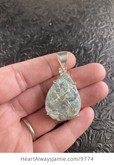 Natural Raw Aquamarine Crystal Stone Jewelry Pendant - #gyrFG5ldvEk-1