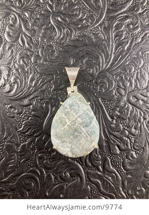 Natural Raw Aquamarine Crystal Stone Jewelry Pendant - #gyrFG5ldvEk-4
