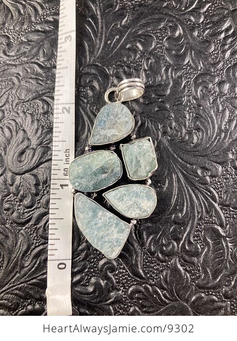 Natural Raw Aquamarine Crystal Stone Jewelry Pendant - #oU8QEYuDOwM-3