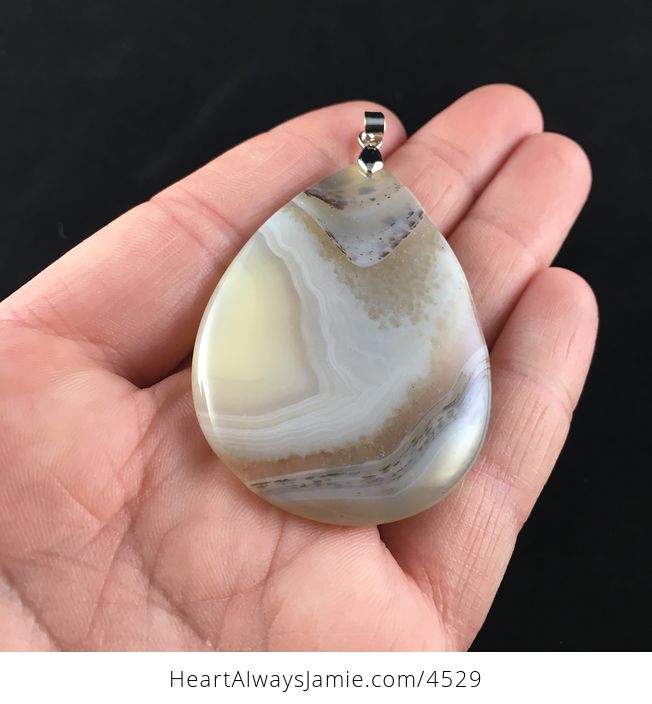 Natural Scenic Dendritic Agate Stone Jewelry Pendant - #TeoeON9VxhY-2