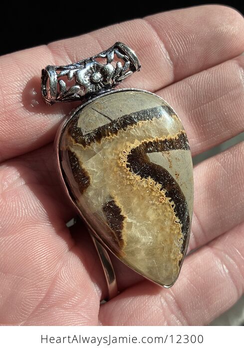 Natural Septarian Crystal Stone Jewelry Pendant - #LDmbzhkxrR0-2