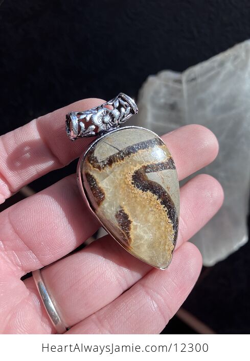 Natural Septarian Crystal Stone Jewelry Pendant - #LDmbzhkxrR0-5