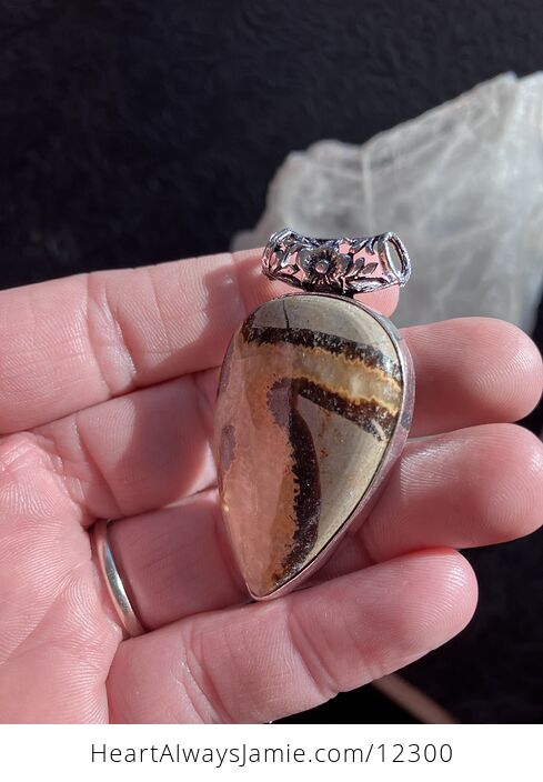 Natural Septarian Crystal Stone Jewelry Pendant - #LDmbzhkxrR0-4