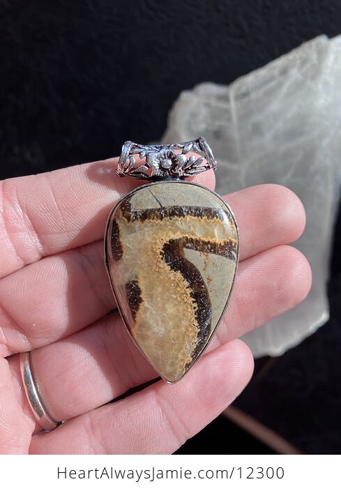 Natural Septarian Crystal Stone Jewelry Pendant - #LDmbzhkxrR0-6