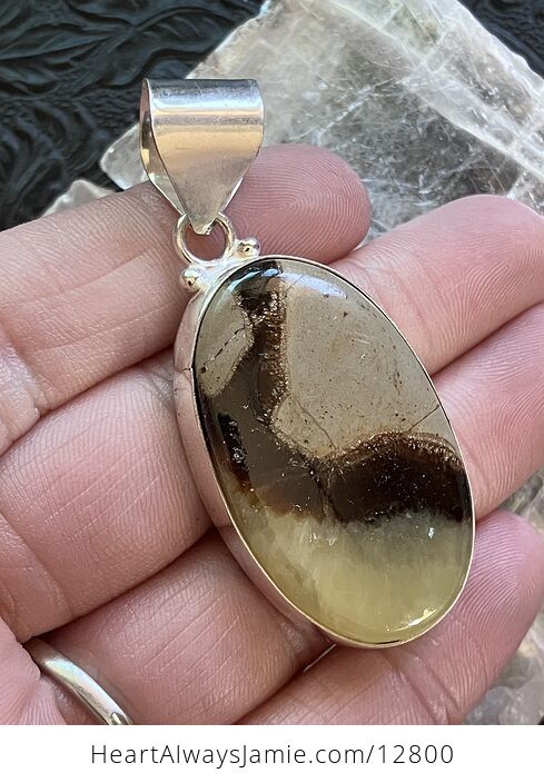 Natural Septarian Crystal Stone Jewelry Pendant - #oyydV1fJJgM-3