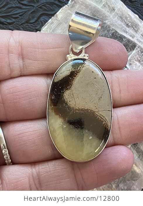 Natural Septarian Crystal Stone Jewelry Pendant - #oyydV1fJJgM-2