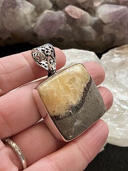 Natural Septarian Crystal Stone Jewelry Pendant Discounted #yB191OxRW5s