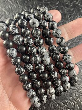 Natural Snowflake Obsidian 8mm Gemstone Crystal Jewelry Bracelet #YYnuTQsAO9M