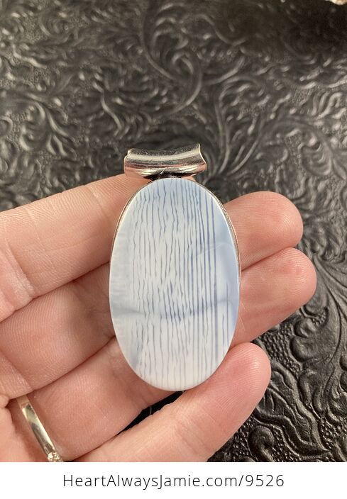 Natural Striped Oregon Owyhee Blue Opal Crystal Stone Jewelry Pendant - #jWhWNdGHNRU-4