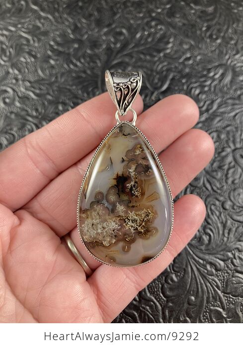 Natural Stunning Moss Montana Agate Crystal Stone Jewelry Pendant - #lWkGVyafDVU-2