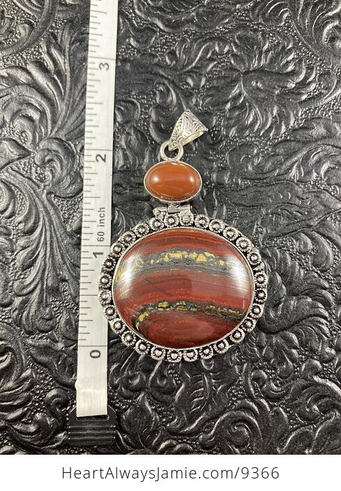 Natural Tigers Eye Tiger Iron and Carnelian Crystal Stone Jewelry Pendant - #Bld4sBHd2b0-1