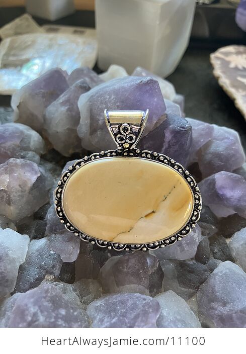 Natural Yellow Mookaite Crystal Stone Jewelry Pendant - #jU4TwobWVvw-1