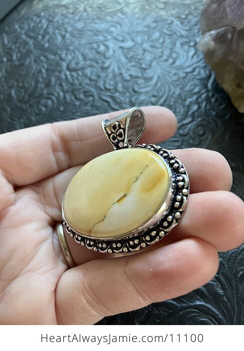 Natural Yellow Mookaite Crystal Stone Jewelry Pendant - #jU4TwobWVvw-3