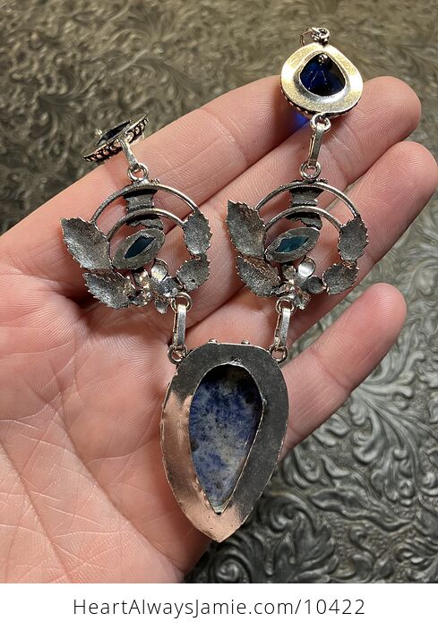 Nature Fairy Themed Blue Sodalite Jewelry Set Necklace and Earrings - #7WPkT4KT4jM-7