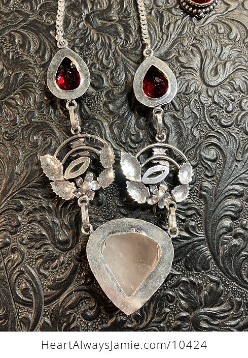 Nature Fairy Themed Rose Quartz Jewelry Set Necklace and Earrings - #HoyZpp6LIKU-5
