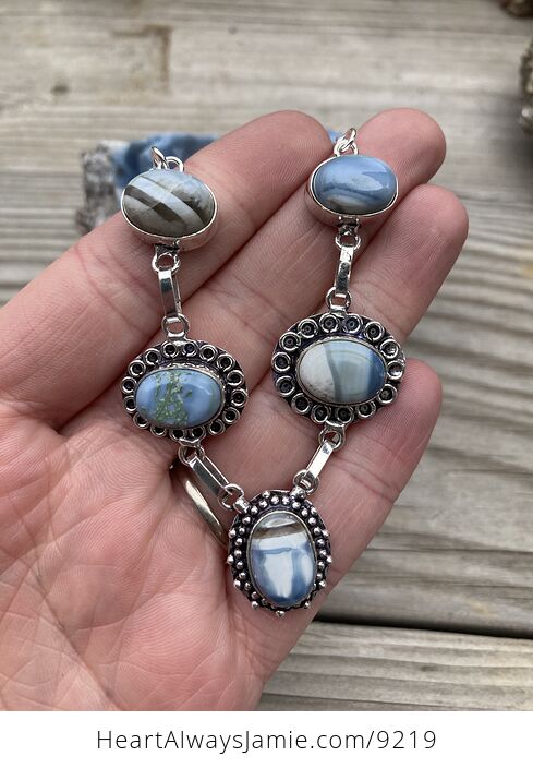 Necklace with Owyhee Oregon Blue Opal Stones - #La6TJvZW1Cw-2