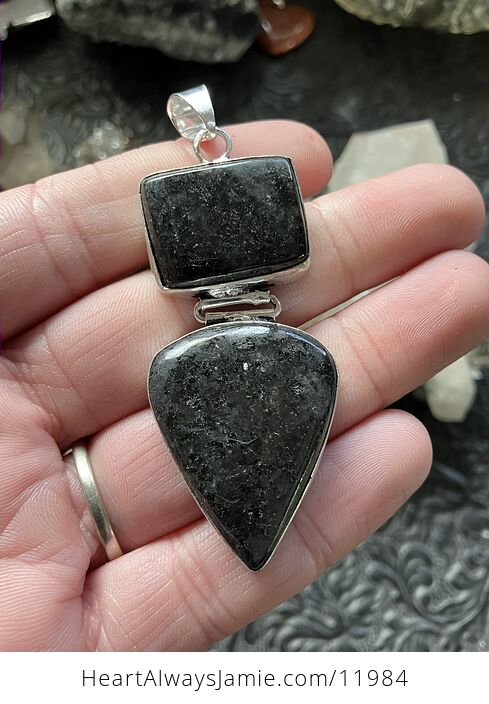 Nuummite Crystal Stone Jewelry Pendant - #5L1k2hYpkwM-2