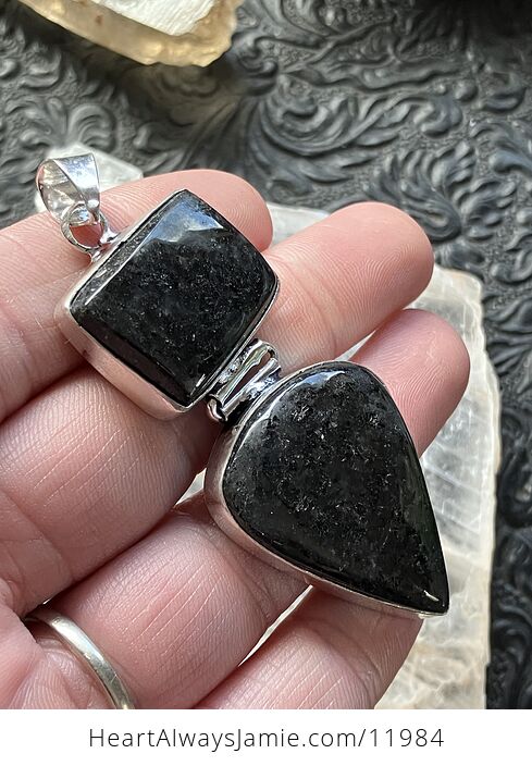 Nuummite Crystal Stone Jewelry Pendant - #5L1k2hYpkwM-5