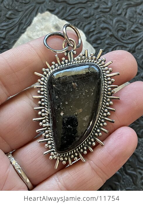 Nuummite Crystal Stone Jewelry Pendant - #bE8H0dXNPfg-1