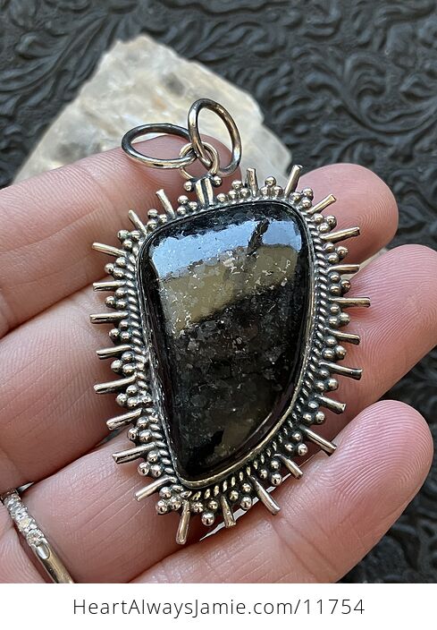 Nuummite Crystal Stone Jewelry Pendant - #bE8H0dXNPfg-2