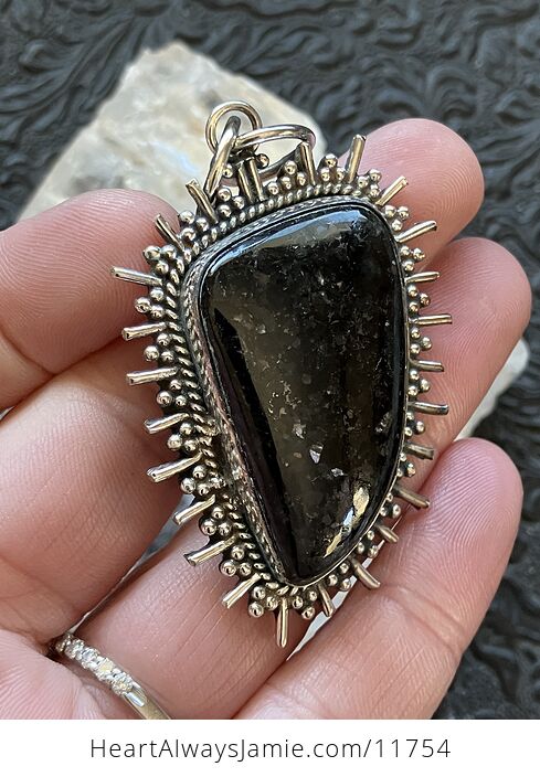 Nuummite Crystal Stone Jewelry Pendant - #bE8H0dXNPfg-3