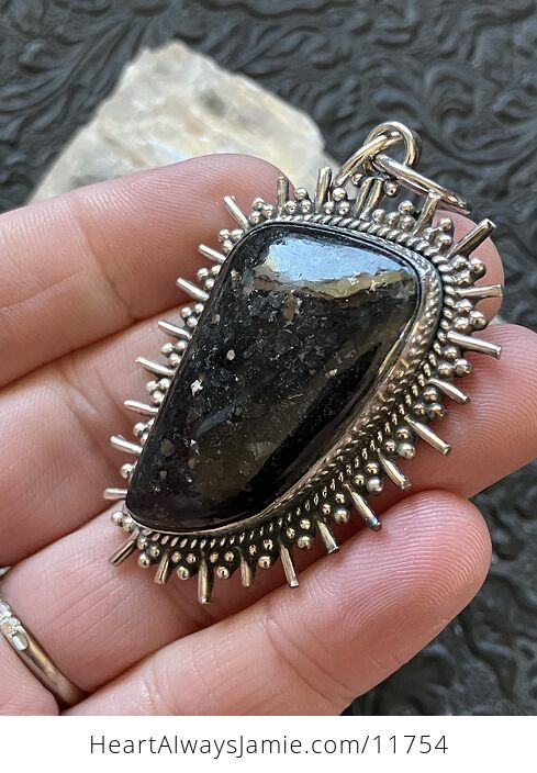 Nuummite Crystal Stone Jewelry Pendant - #bE8H0dXNPfg-4
