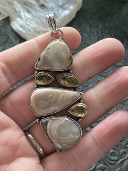 Ocean Jasper Crystal Stones with Citrine Jewelry Pendant #2mKr58f9q9g