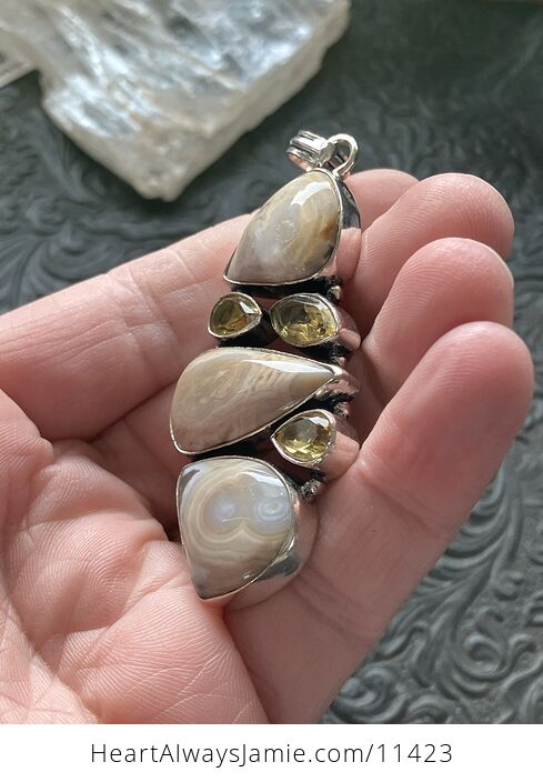 Ocean Jasper Crystal Stones with Citrine Jewelry Pendant - #2mKr58f9q9g-3