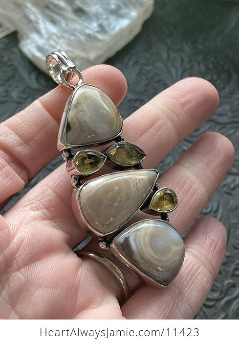 Ocean Jasper Crystal Stones with Citrine Jewelry Pendant - #2mKr58f9q9g-2