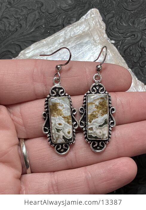 Ocean Jasper Earrings Crystal Stone Jewelry - #z4S0poZsMMs-1