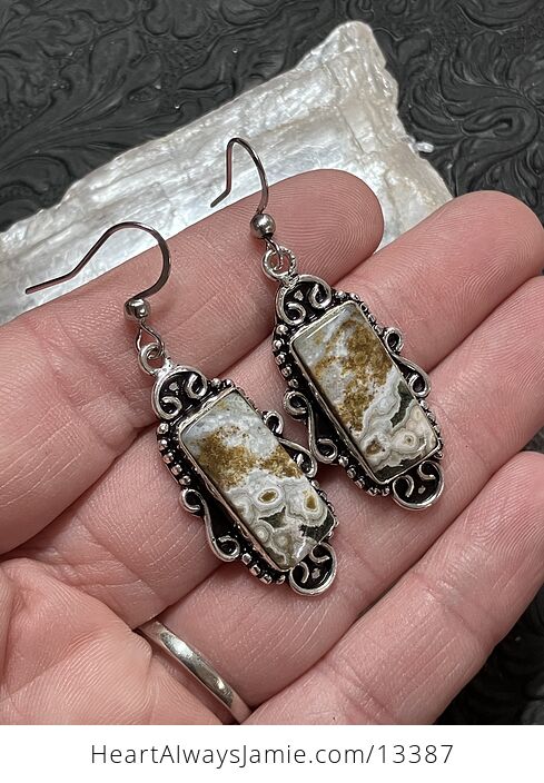 Ocean Jasper Earrings Crystal Stone Jewelry - #z4S0poZsMMs-3