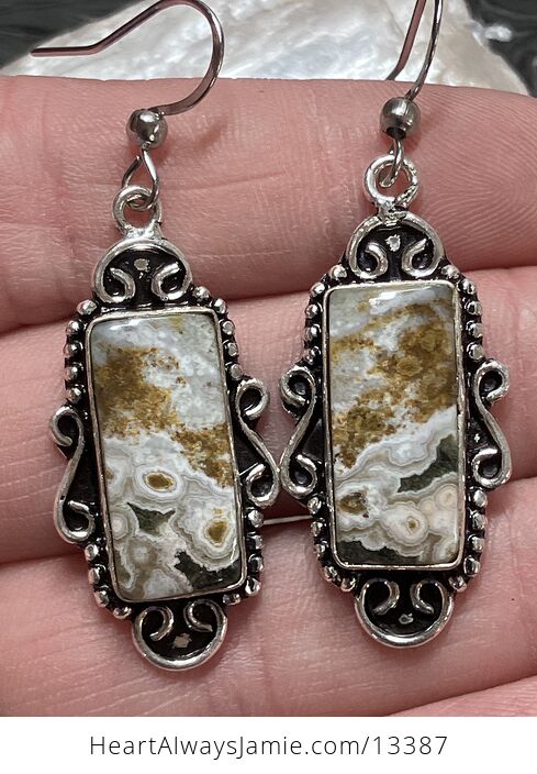 Ocean Jasper Earrings Crystal Stone Jewelry - #z4S0poZsMMs-2