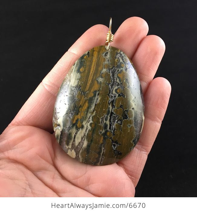 Ocean Jasper Stone Jewelry Pendant - #btBEV44bXIc-1