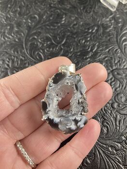 Oco Geode Agate Slice Crystal Stone Jewelry Pendant #t3BvlvYfBGo