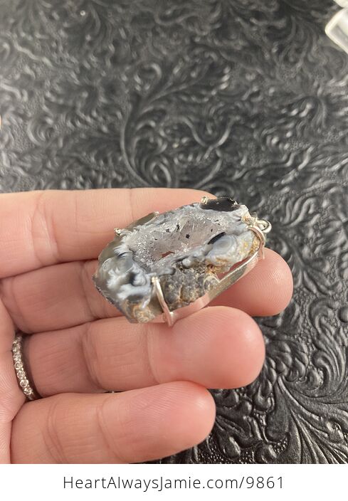 Oco Geode Agate Slice Crystal Stone Jewelry Pendant - #t3BvlvYfBGo-2