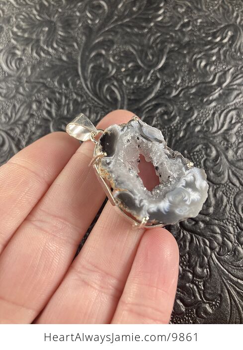 Oco Geode Agate Slice Crystal Stone Jewelry Pendant - #t3BvlvYfBGo-3