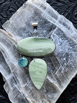 Opalite and Green Imperial Jasper Pendant Crystal Stone Jewelry #F5b5OJE3C9Y