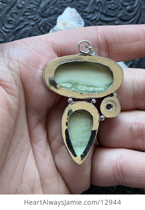 Opalite and Green Imperial Jasper Pendant Crystal Stone Jewelry - #F5b5OJE3C9Y-6