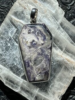 Opalized Fluorite Coffin Pendant Stone Crystal Jewelry #PPecsEhDFzw