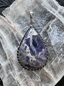 Opalized Fluorite Stone Crystal Jewelry Pendant #hkwzVS74D38