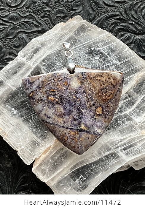 Opalized Fluorite Tiffany Stone Shield Shaped Crystal Jewelry Pendant - #yxQKzozrw90-1