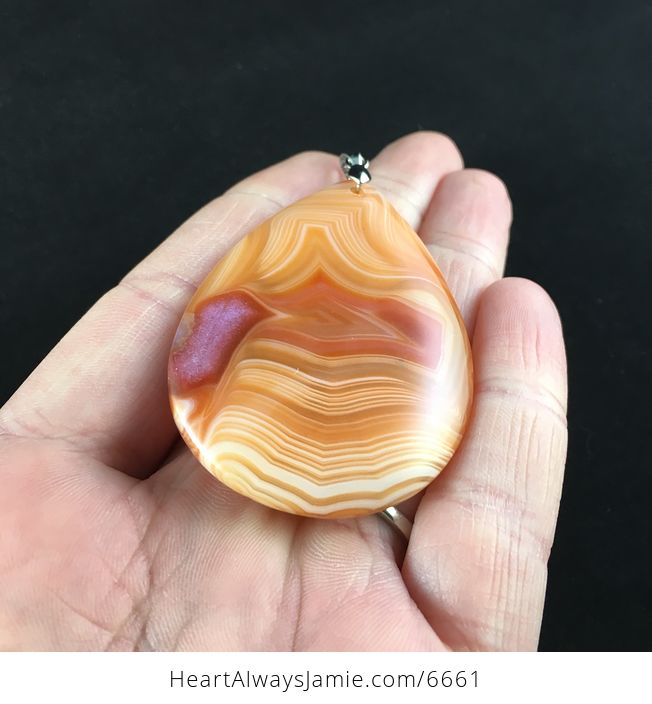 Orange Agate Stone Jewelry Pendant - #D6EXKmNiHwE-2