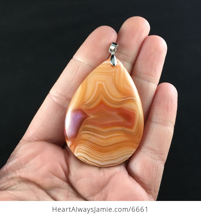 Orange Agate Stone Jewelry Pendant - #D6EXKmNiHwE-1