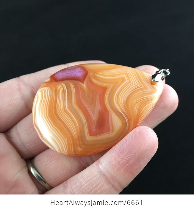 Orange Agate Stone Jewelry Pendant - #D6EXKmNiHwE-3