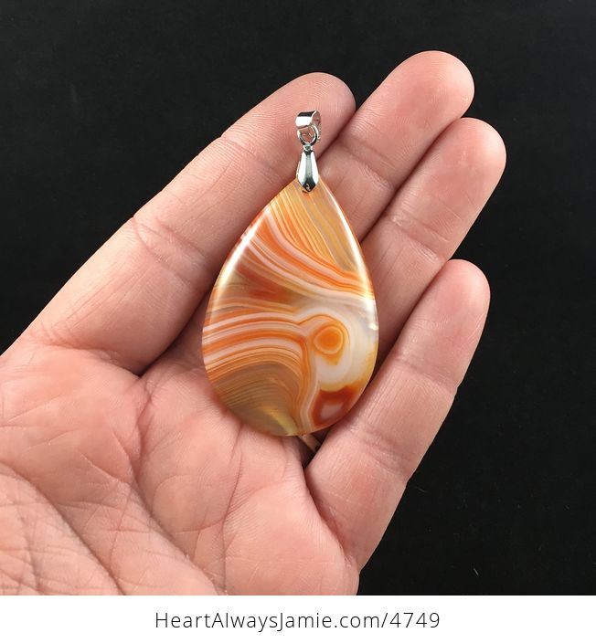 Orange Agate Stone Jewelry Pendant - #OpqfFJz0H3U-1