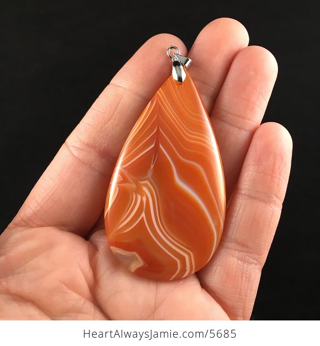 Orange Agate Stone Jewelry Pendant - #u83GHfeMcA0-1