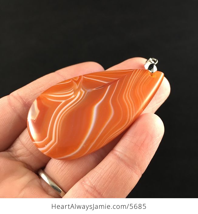 Orange Agate Stone Jewelry Pendant - #u83GHfeMcA0-3