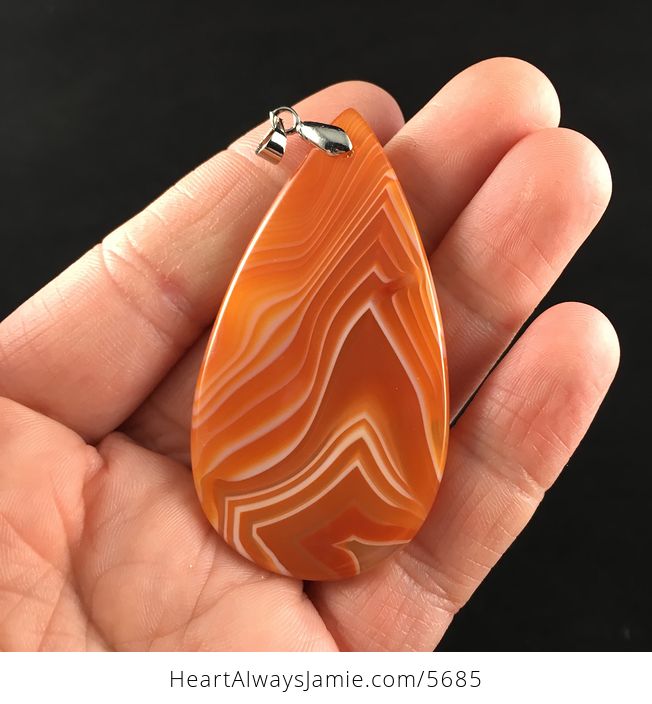 Orange Agate Stone Jewelry Pendant - #u83GHfeMcA0-6